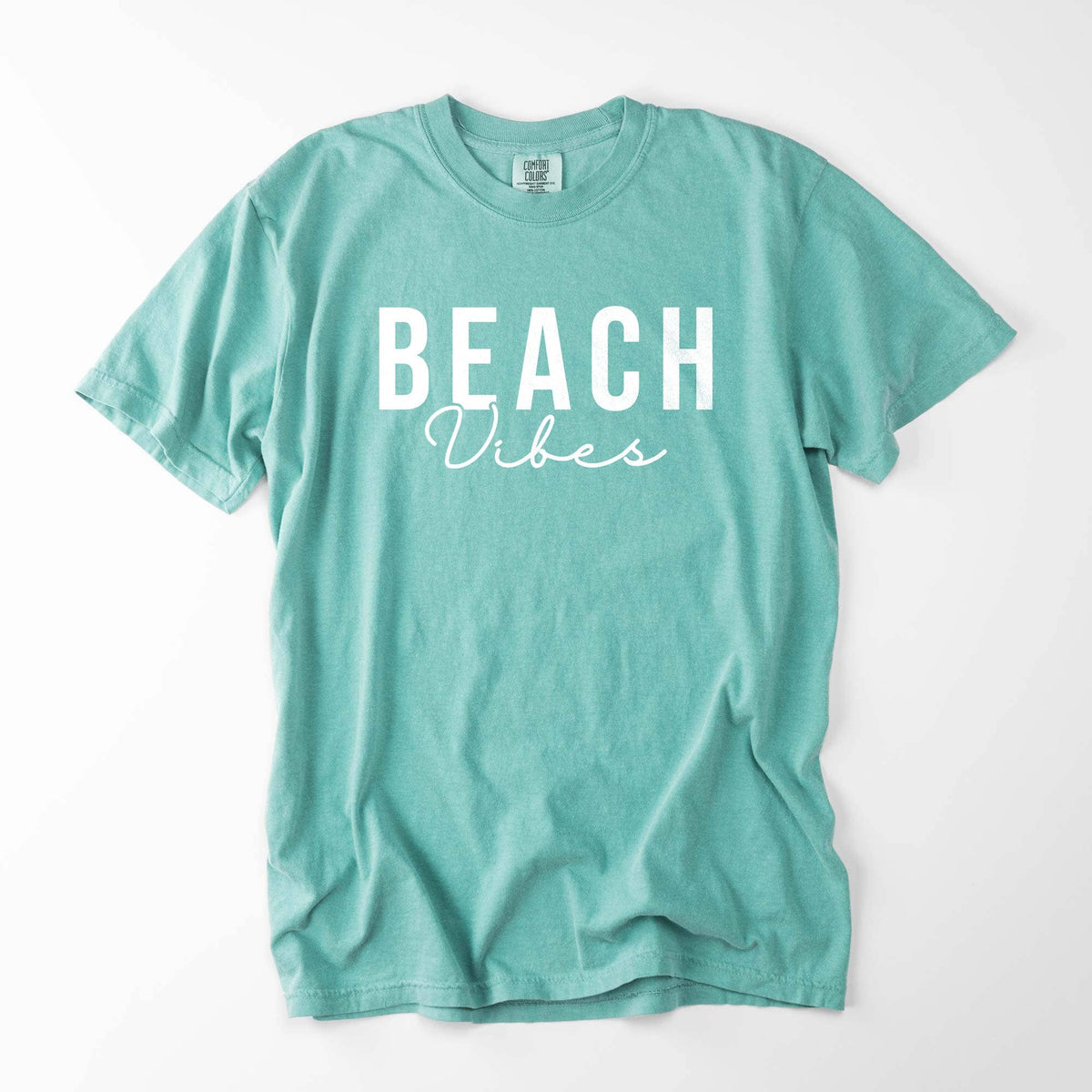 Beach Vibes Garment Dyed Graphic Tee, Summer T-Shirt