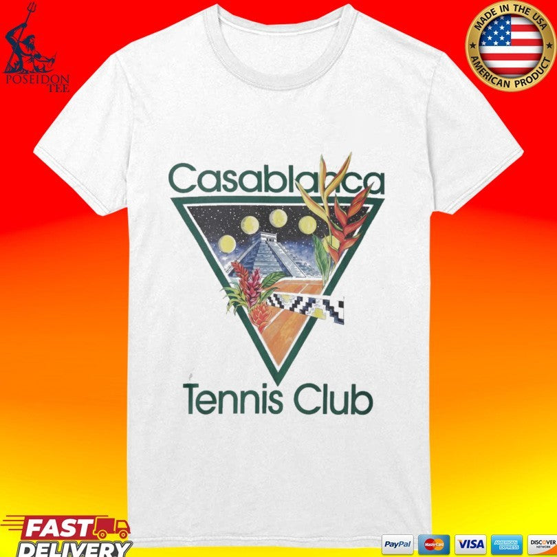 Casablanca Tennis Club Retro Mayan Sport Aesthetic T-shirt