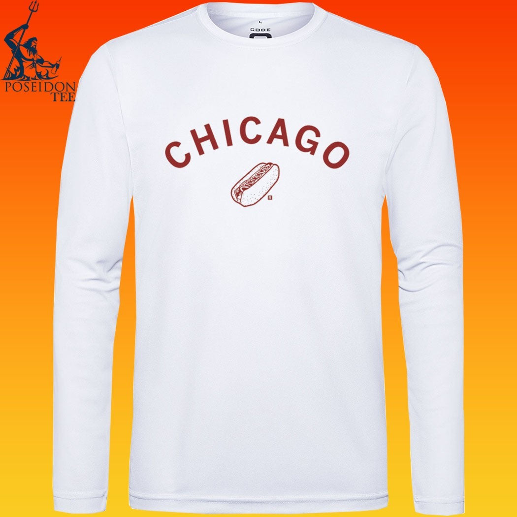 Chicago Hot Dog Curved Ringer T-shirt