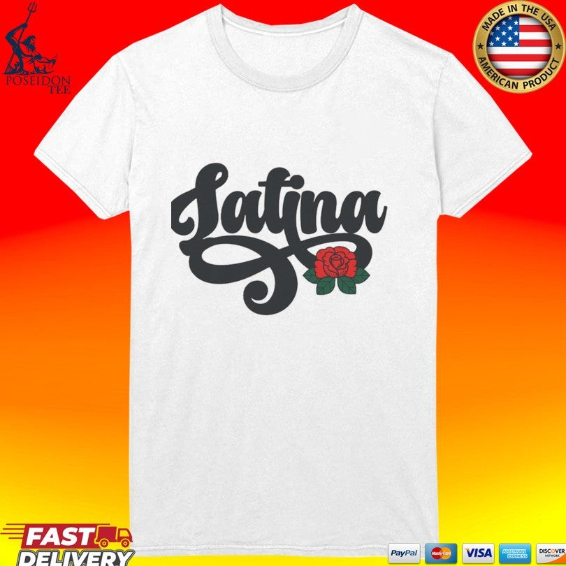 Chingonas Social Club Latina Script Rose T-shirt