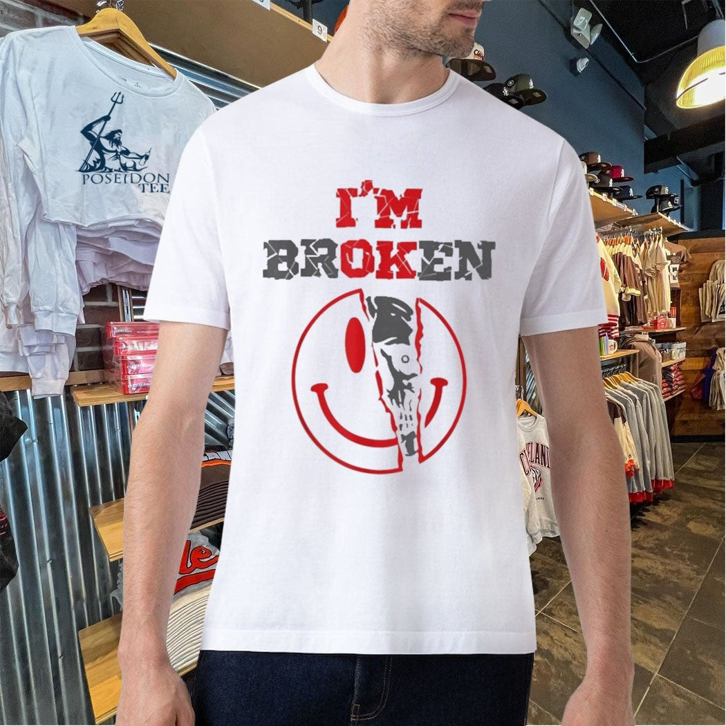 Confused Smile I’m Broken Invisible Illness I’m Ok Broken T-shirt