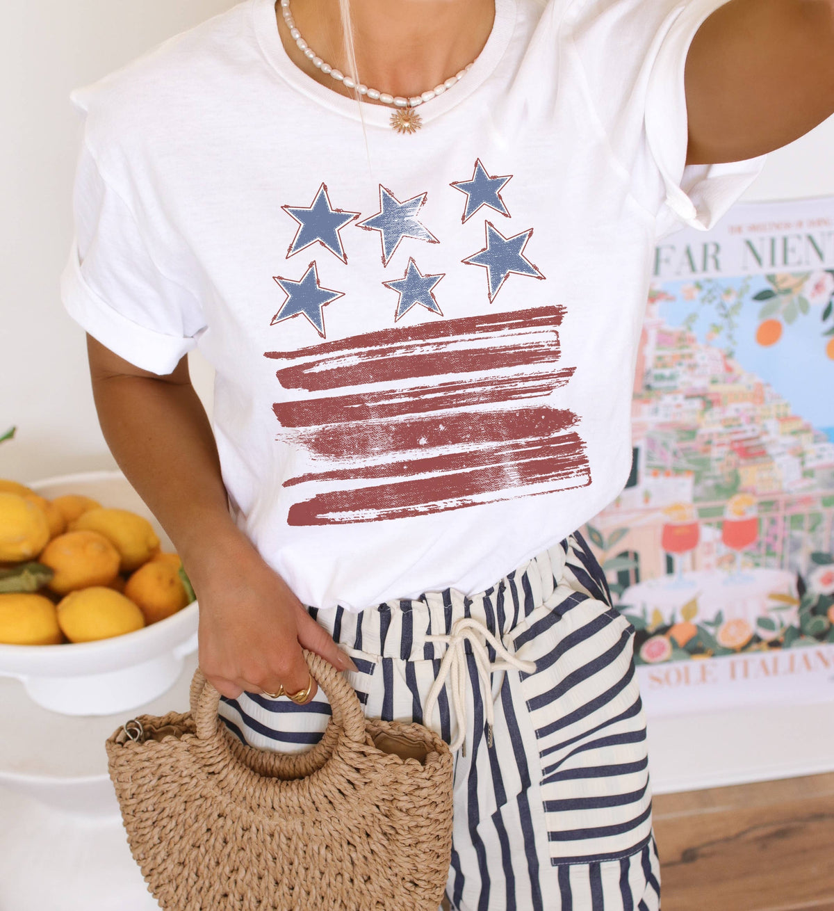Stars and Stripes Retro Tee | Patriotic T Shirt | Usa Tee