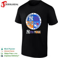 New York Yankees Giants Knicks Rangers four teams circle logo shirt