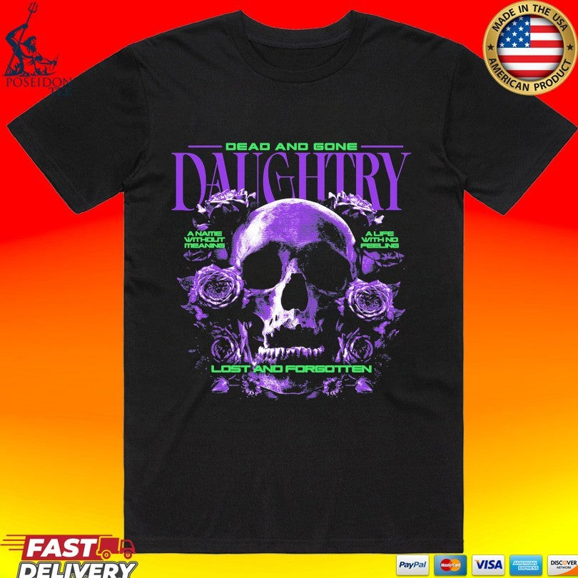 Daughtry Dead And Gone Lost And Forgotten Purple Skull T-shirt