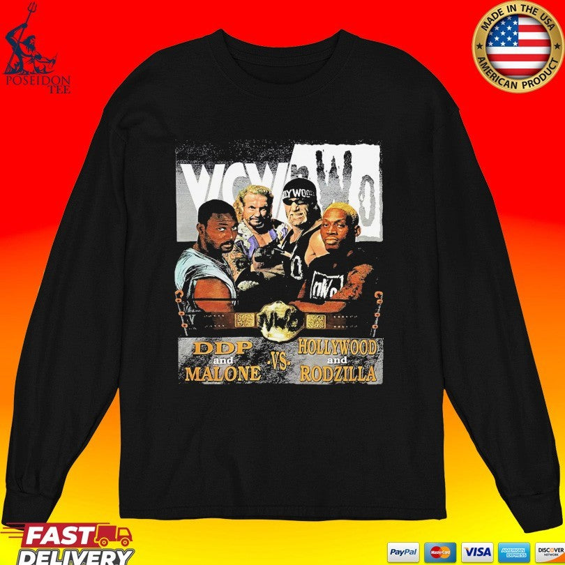 DDP Karl Malone vs Hogan Rodman WCW nWo 90s Wrestling T-shirt