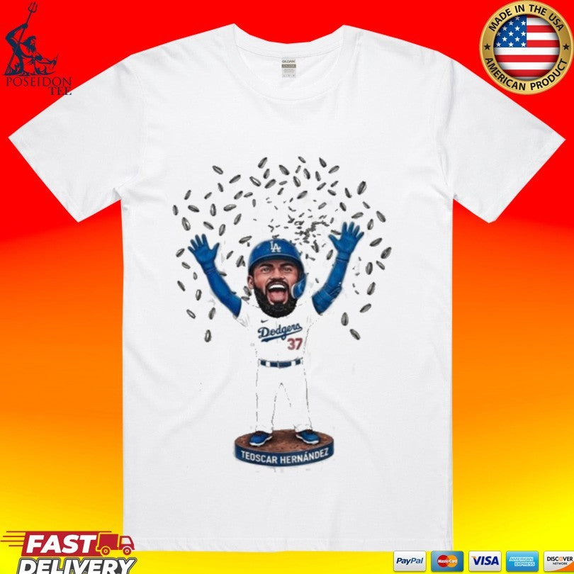 Dodgers Teoscar Hernández Bobblehead Caricature T-shirt