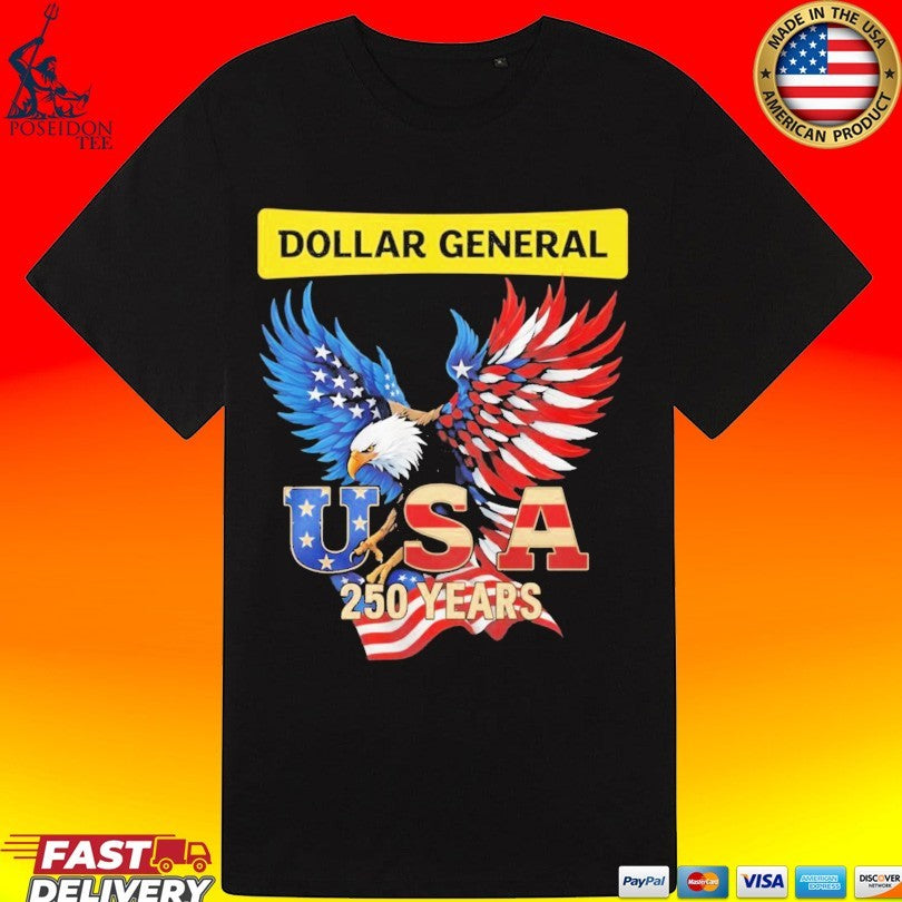 Eagle Dollar General 250 Years Of America Usa Flag T-shirt