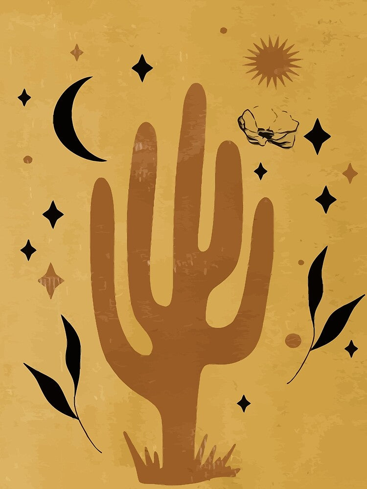 Boho Cactus and Sun by RaianasHome
