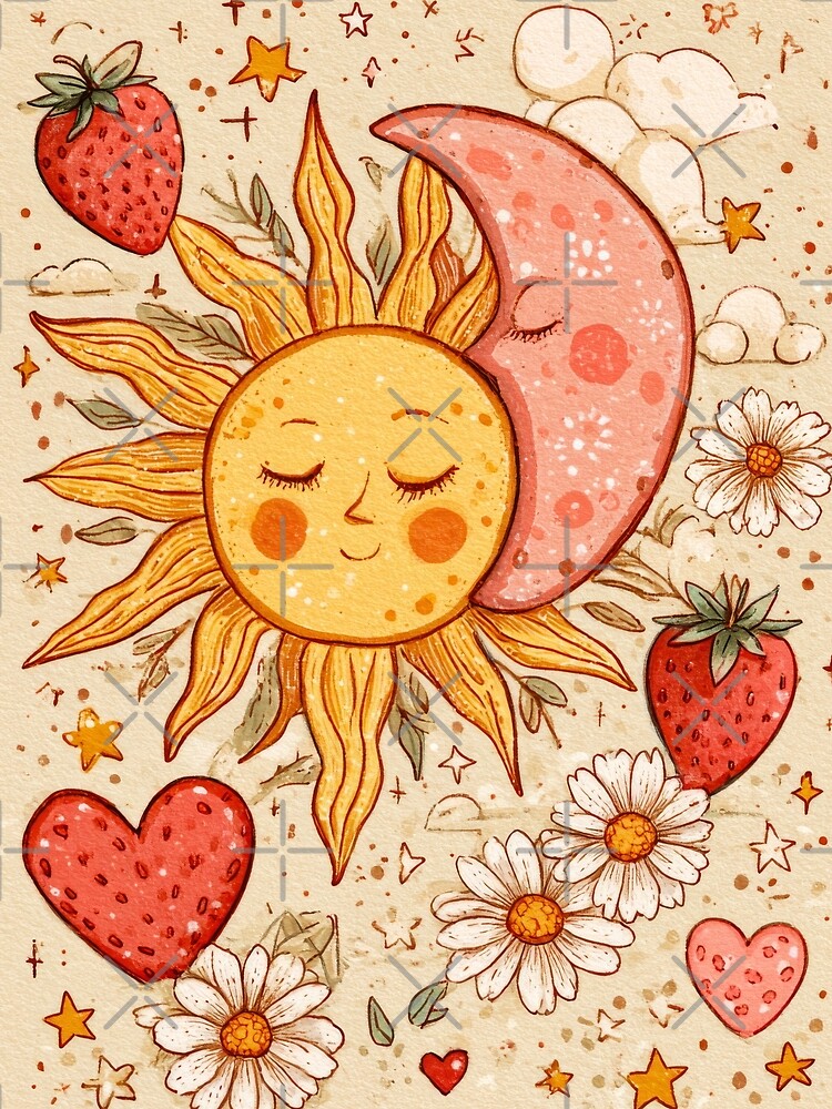 Strawberry sun and relaxing moon by scicilysimonee