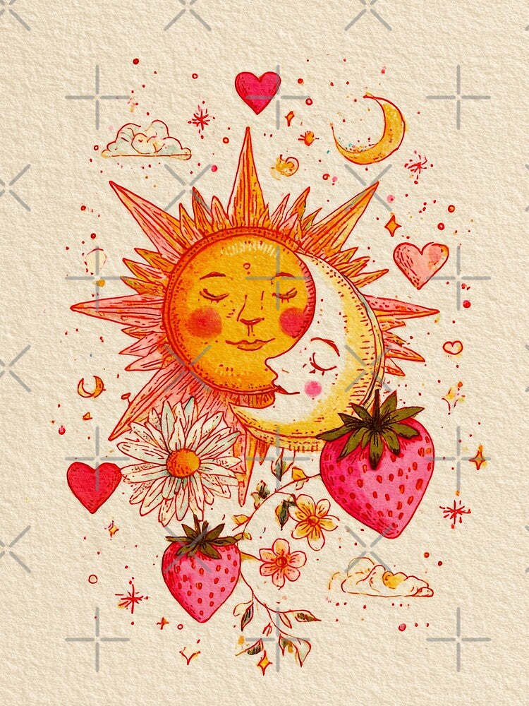 Strawberry Sun and love Moon by scicilysimonee