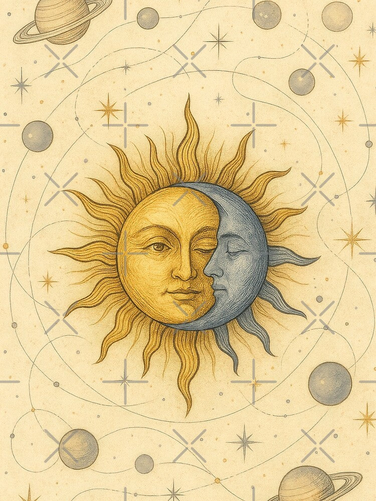 Celestial Sun and Moon by scicilysimonee
