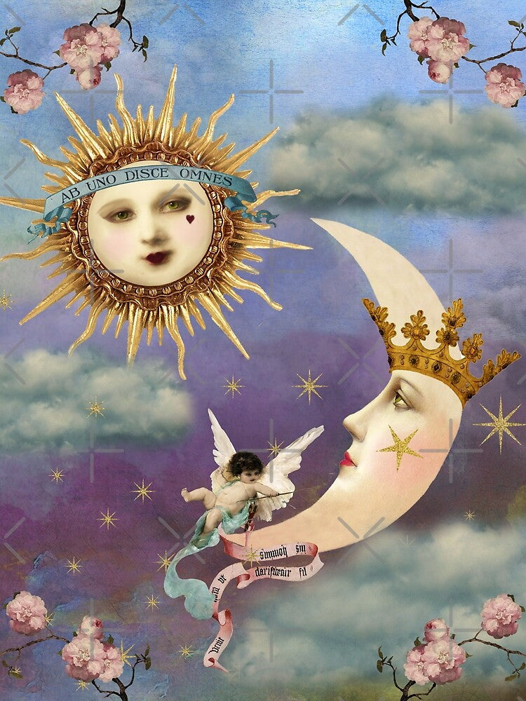 Sun and Moon - Celestial Angel - Tarot Sun- Tarot Moon by Demeters Spring
