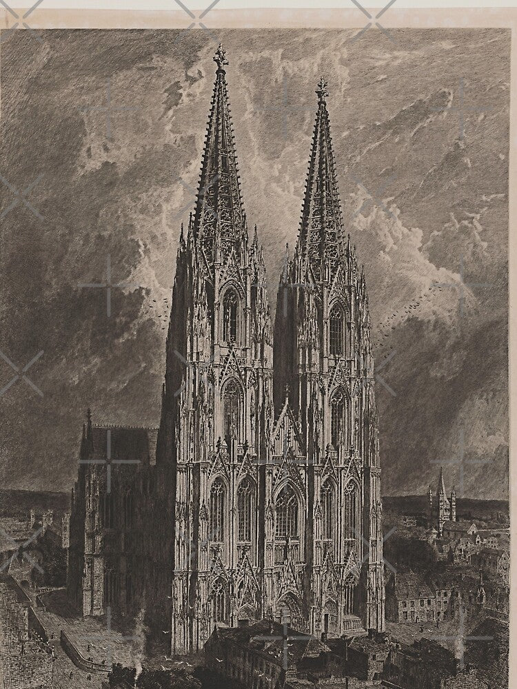 Dark Academia Gothic Cathedral Drawing by Kink Collective