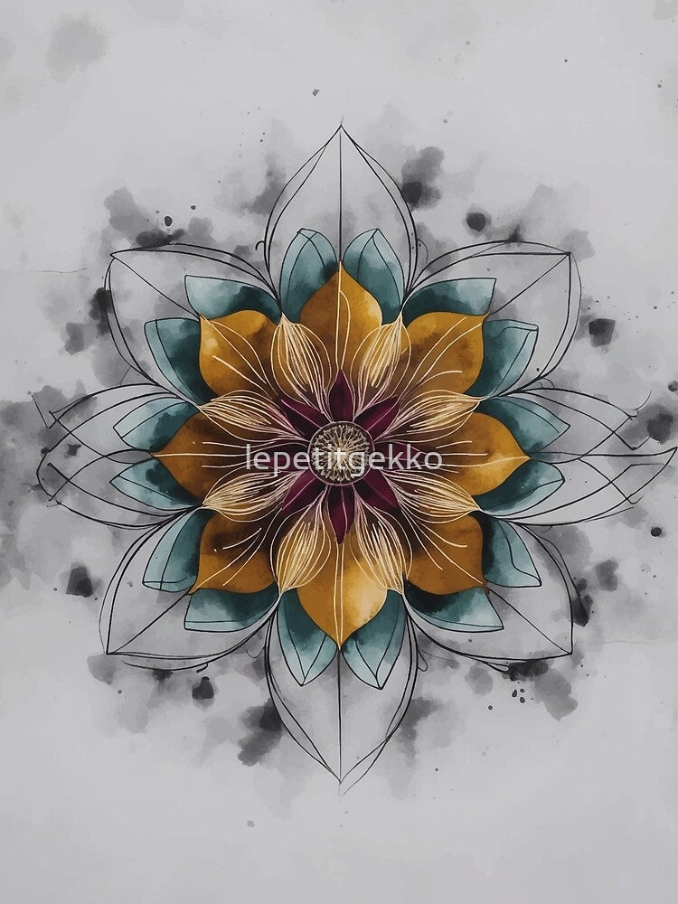 abstract lotus mandala by lepetitgekko