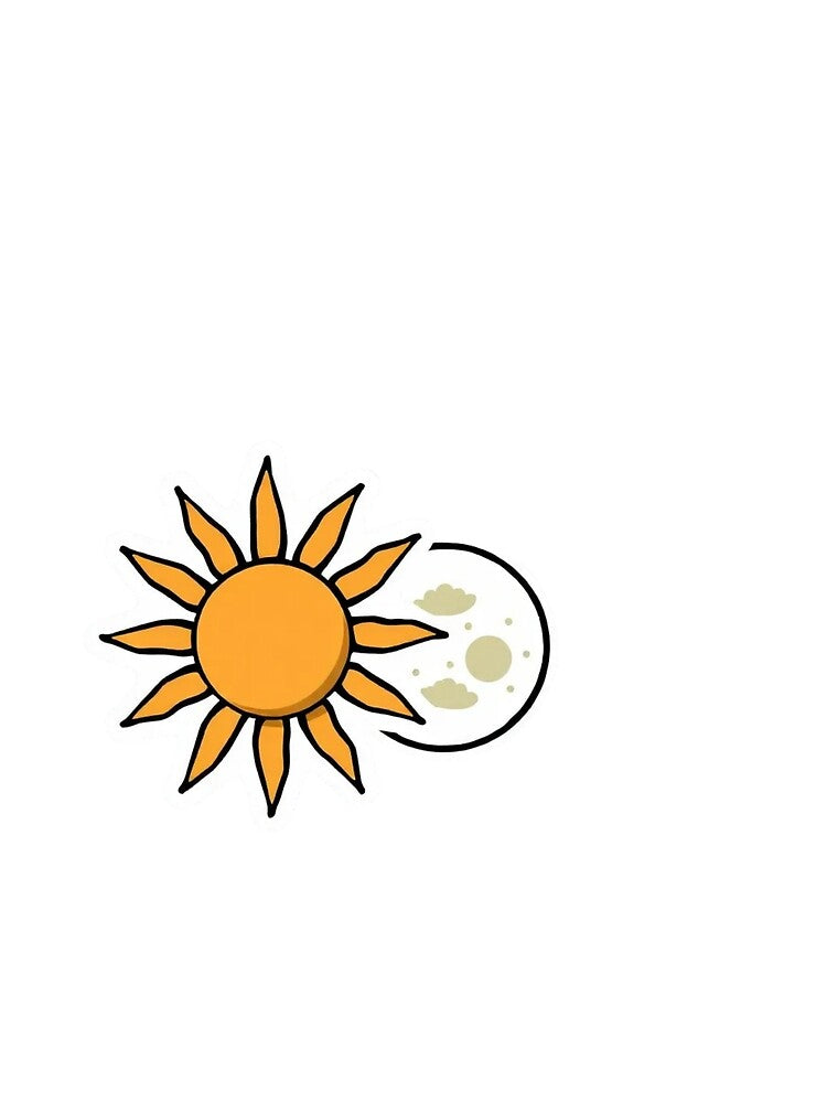 Boho Sun and Moon Celestial Sticker | Minimalist Earthy Aesthetic Design by jatindesignss