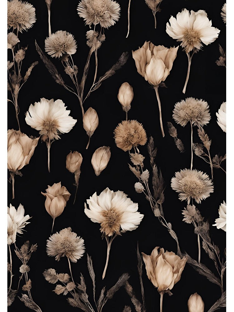 Dark academia floral dried flowers girlie wildflowers goth girl girly feminine grunge neutral colors cottagecore by Fantasy Cache