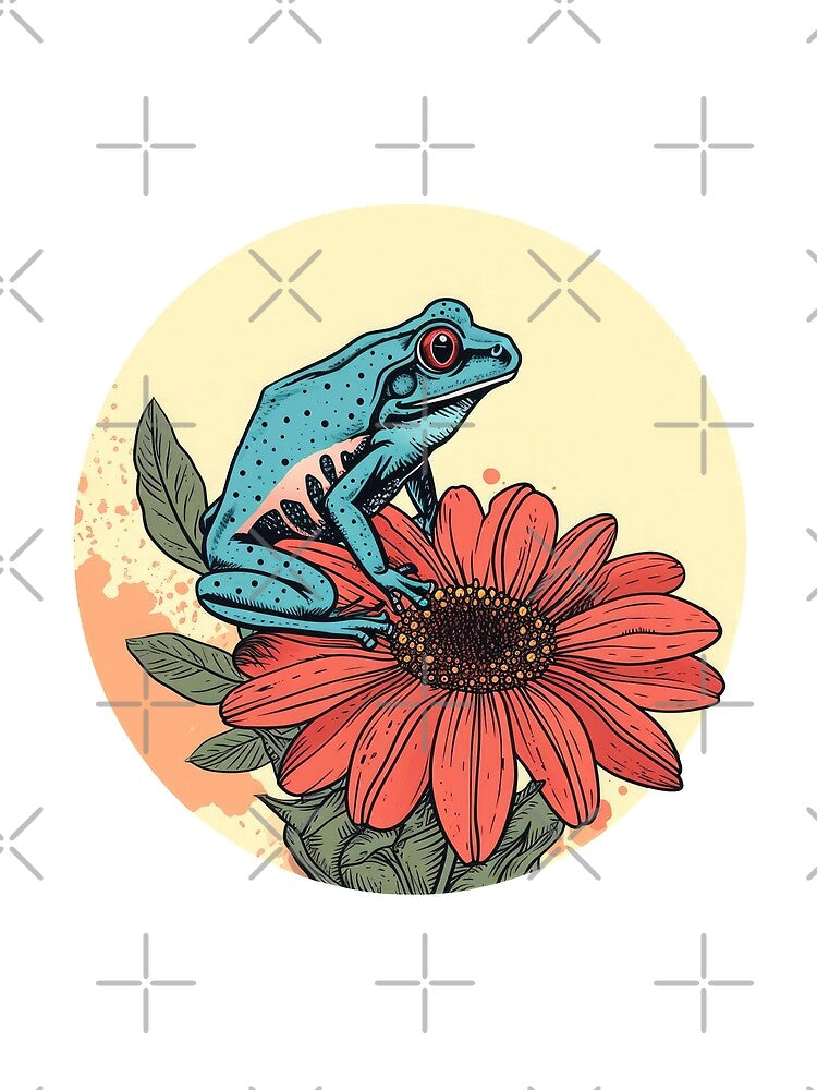 Garden flower wildflower daisy with frog by FlowersColorful