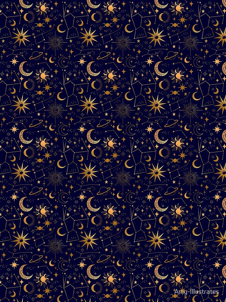 Celestial Pattern - Golden Glow by Amy-Illustrates