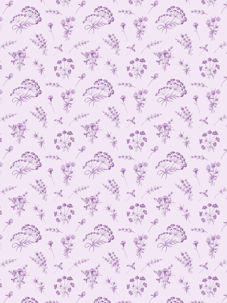 Pastel Purple Floral Pattern by Flowersforbear