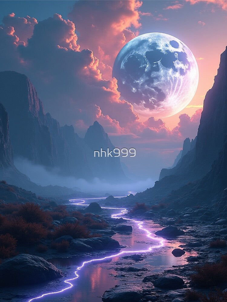 Moonlit Rift - Celestial Valley Dreamscape by nhk999