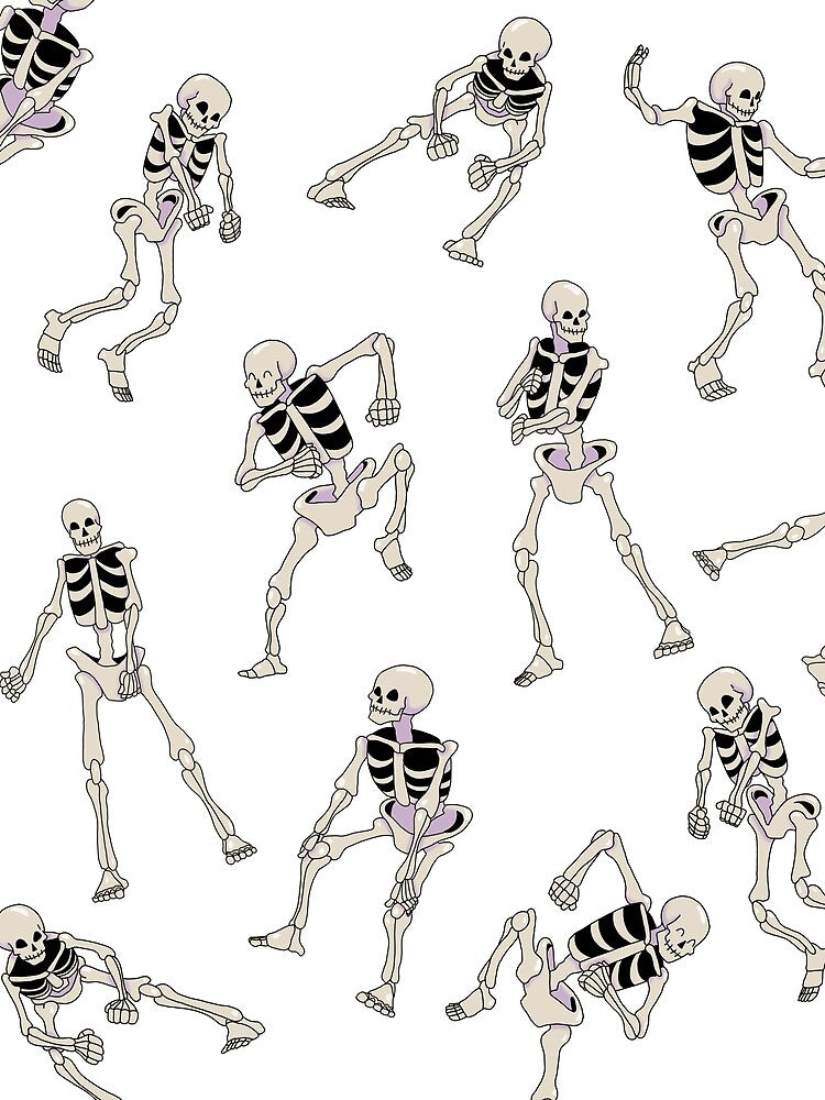 Dancing Skeles (Plain, on White) by Kolibrim-Ink550