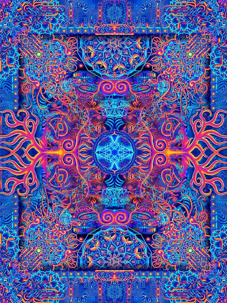 Fire & Ice - Mystical Psychedelic Abstract Alter Art by Brett Warniers