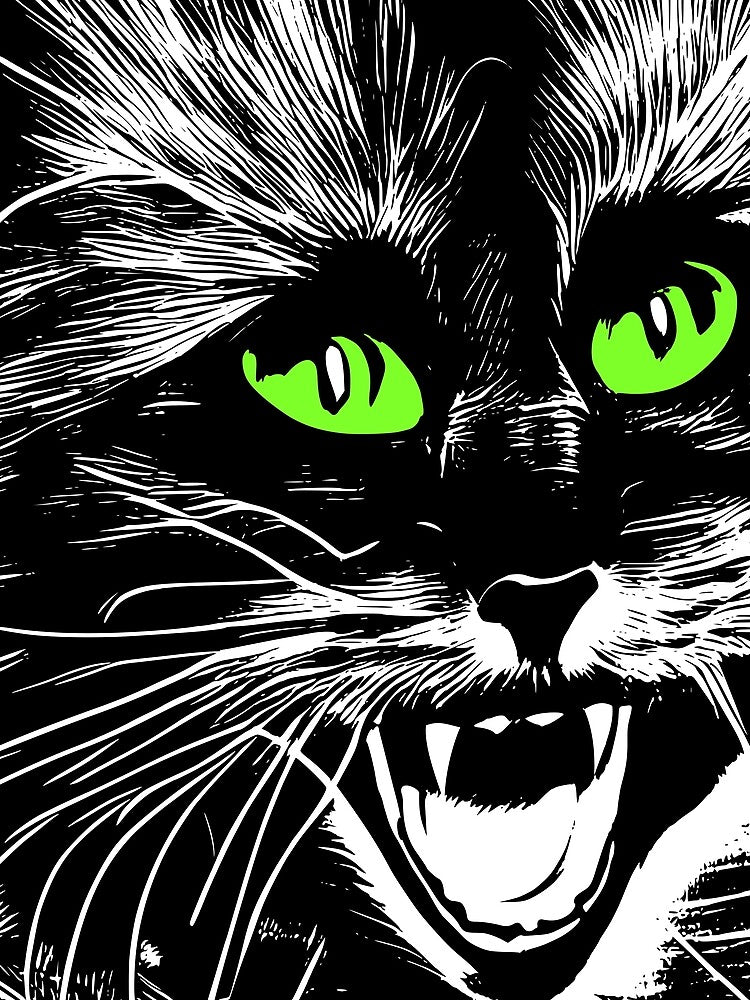 Halloween Black Cat with Green Eyes by HalloweenThings