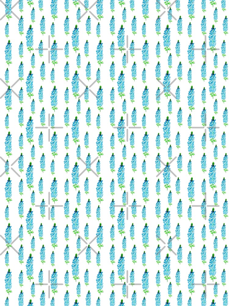 Spring Theme Watercolor Bluebonnets Floral Wild Flower Pattern Plant Nature Illustration by wenjunior