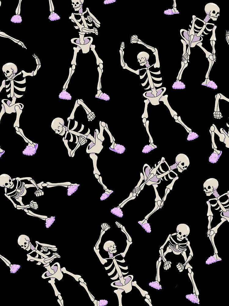 Dancing Skeles (Slippers, on Black) by Kolibrim-Ink550