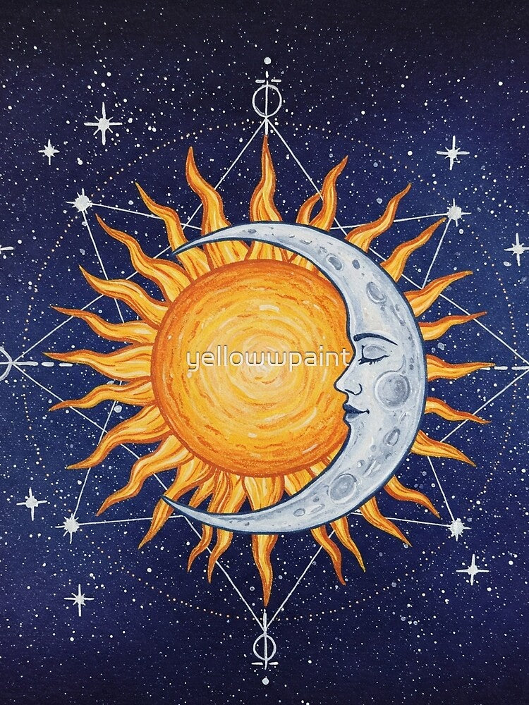 Sun and Moon Harmony Painting by yellowwpaint