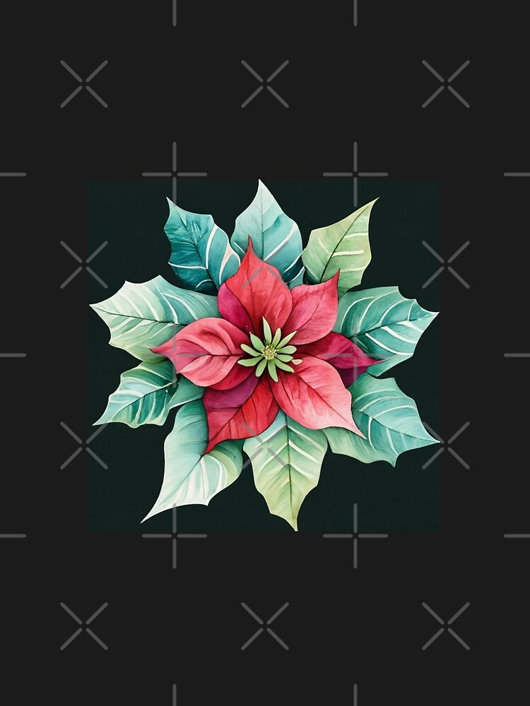 logo picture illustration abstract pattern flower star of Bethlehem holy red green black by gulka8