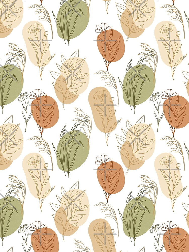 Boho Summer Spikelets and Wildflowers Seamless Pattern Illustration by DiNata