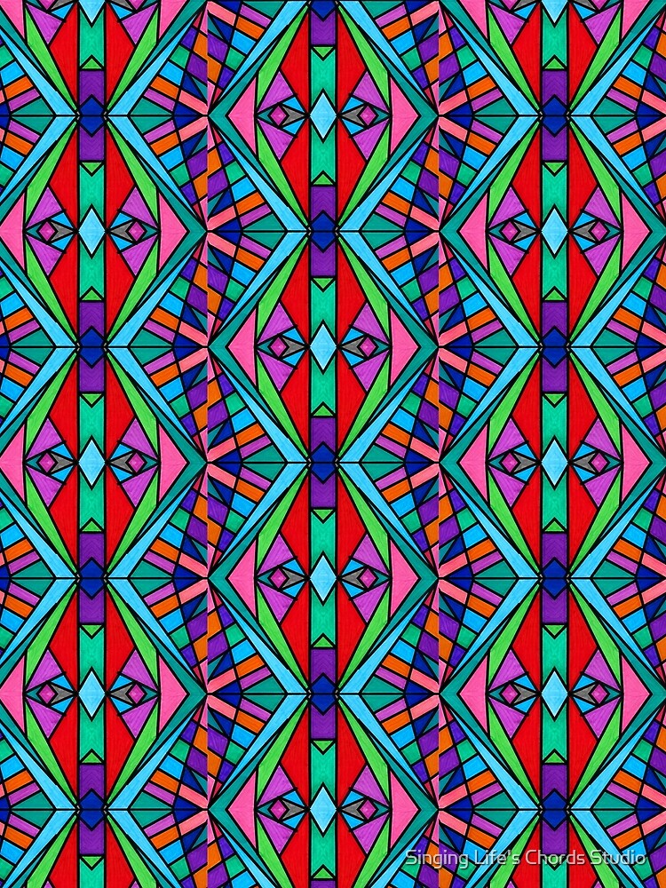 Radiant Convergence | Geometric Kaleidoscope in Jewel Tones by Singing Life's Chords Studio