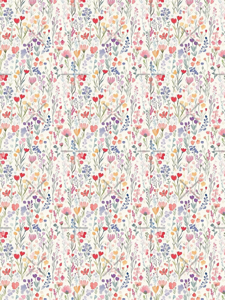 colourful watercolour wildflowers by PoppyLaneStudio