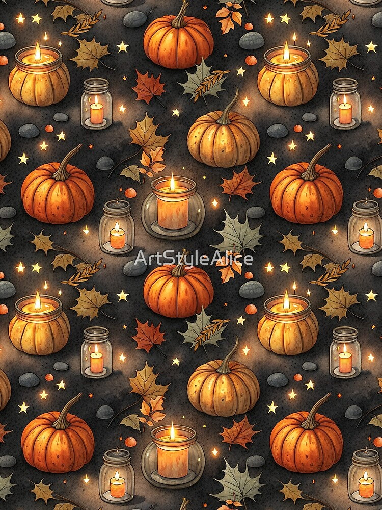 Cozy Autumn Pumpkins Halloween Pattern by ArtStyleAlice