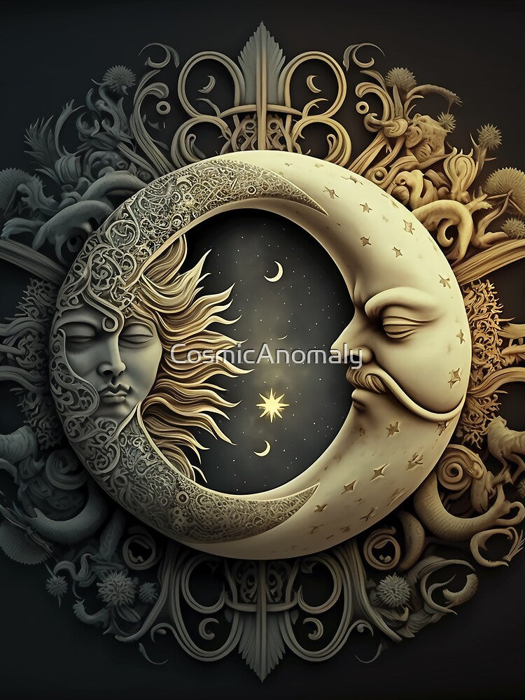 Crescent Moon and Sun by CosmicAnomaly