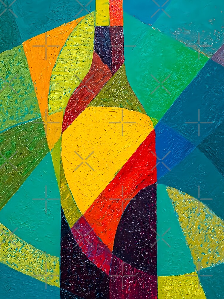 Cubist Wine Art - S03 by FlaskLab