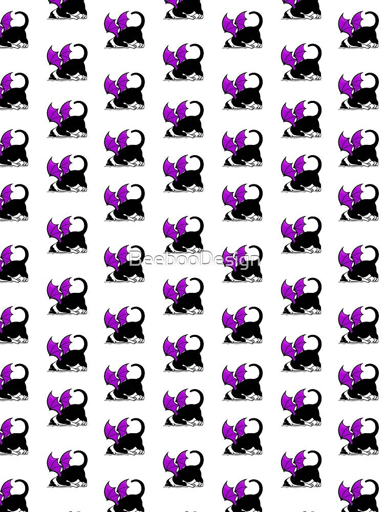 Cat Bat Halloween Purple pattern by BeebooDesign