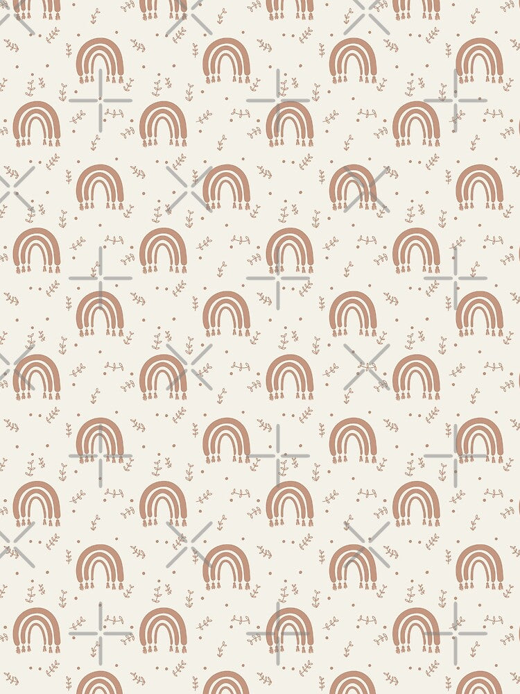 Boho Rainbow Pattern With Minimal Beige Background by SwePattern