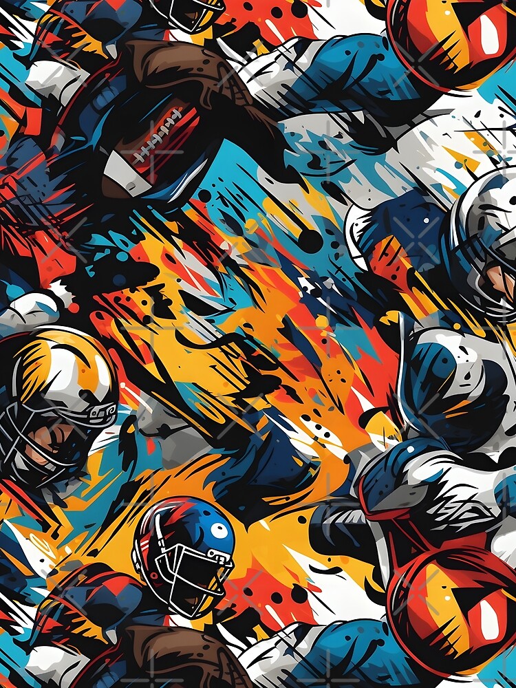 An unforgettable football season kickoff: explosive offense, relentless defense, and electrifying atmosphere. It sets the tone for Autumn Speed Fashion and Football Print Pattern. by ignasirus