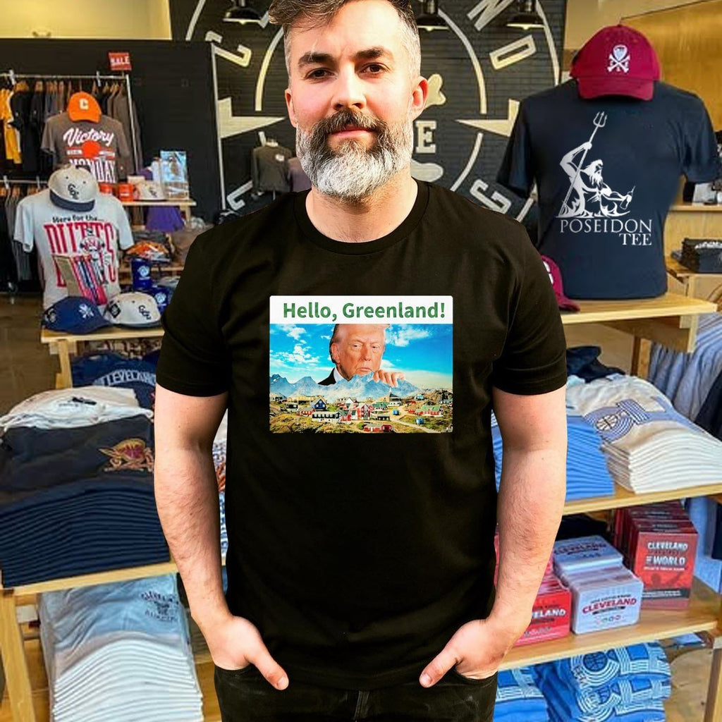 Funny President Trump Hello Greenland T-shirt