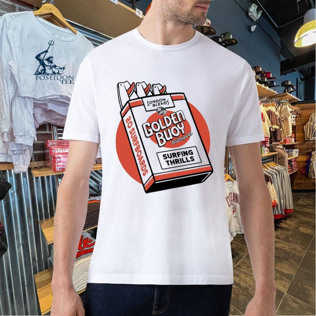 Golden Boy Surfing Thrills 20 Surfboards T-shirt