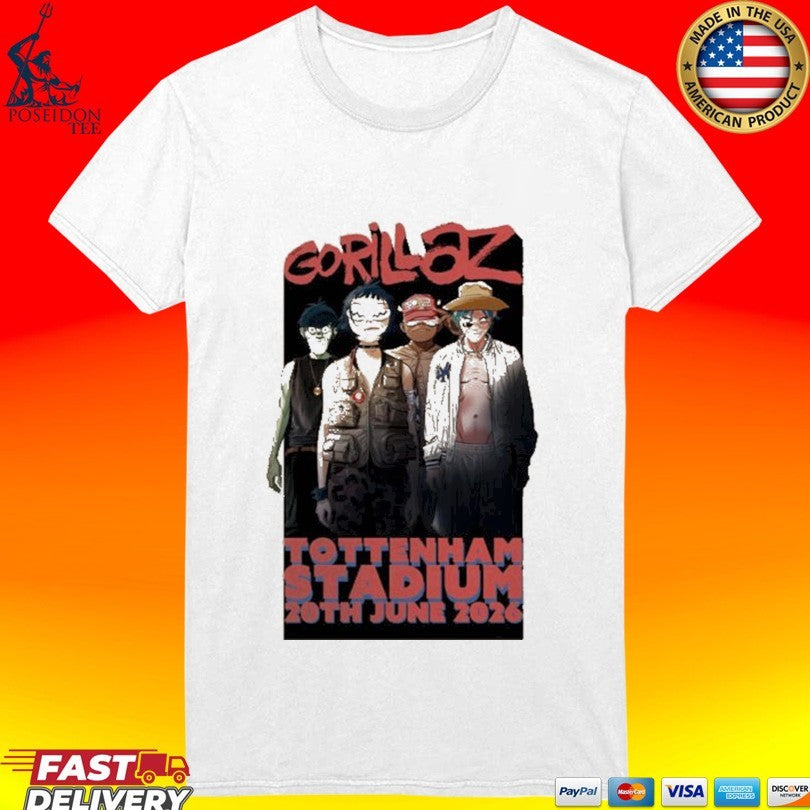 Gorillaz London England 2026 At Tottenham Stadium On 20 June 2026 T-shirt