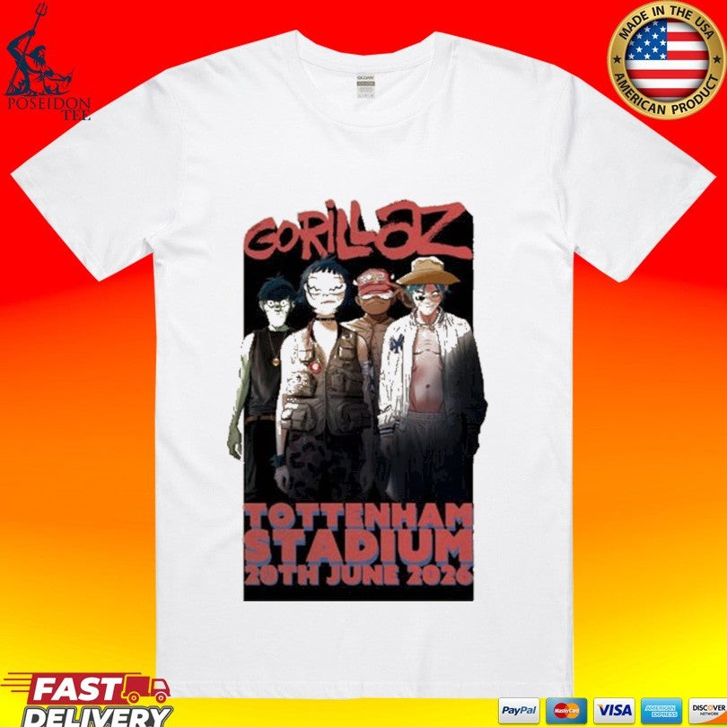Gorillaz London England 2026 At Tottenham Stadium On 20 June 2026 T-shirt