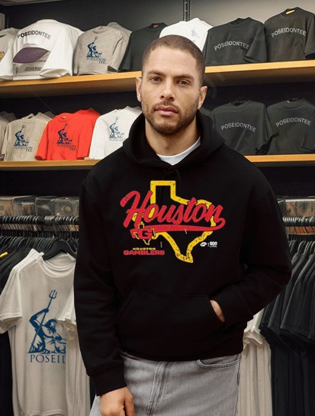 Houston Gamblers State Map T-shirt