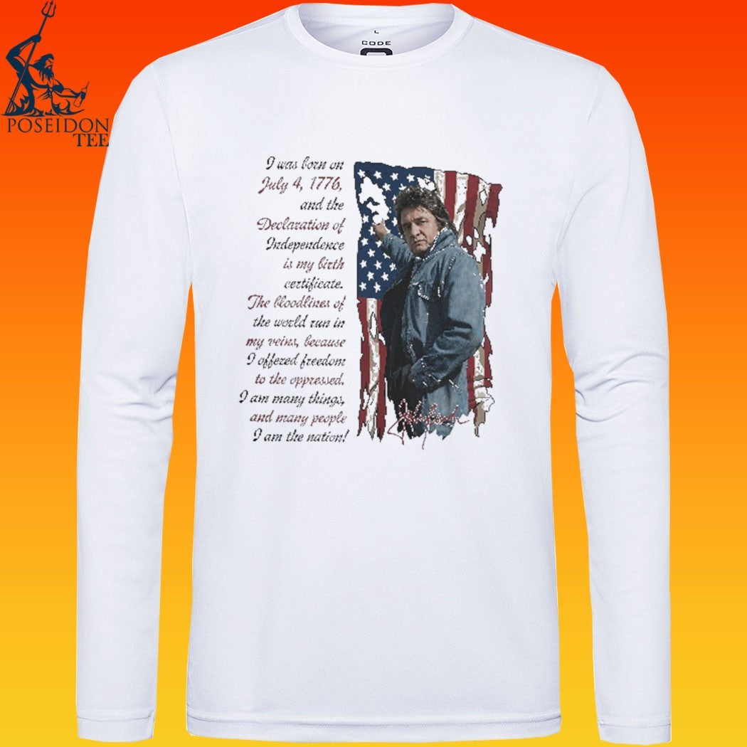 I Am The Nation Since 1776 Johnny Cash Ragged Old Flag T-shirt