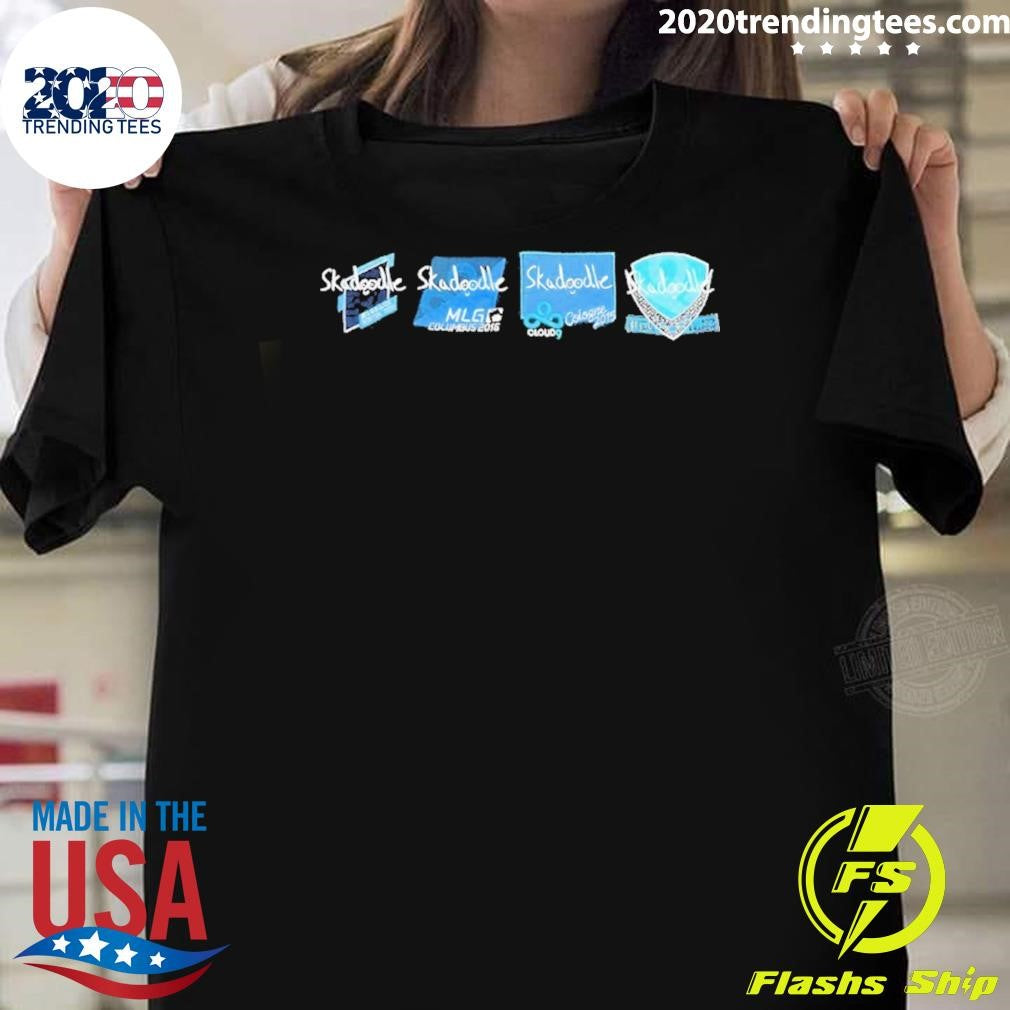 This Is A Skadoodle Music x4 Stickers Black Shirt