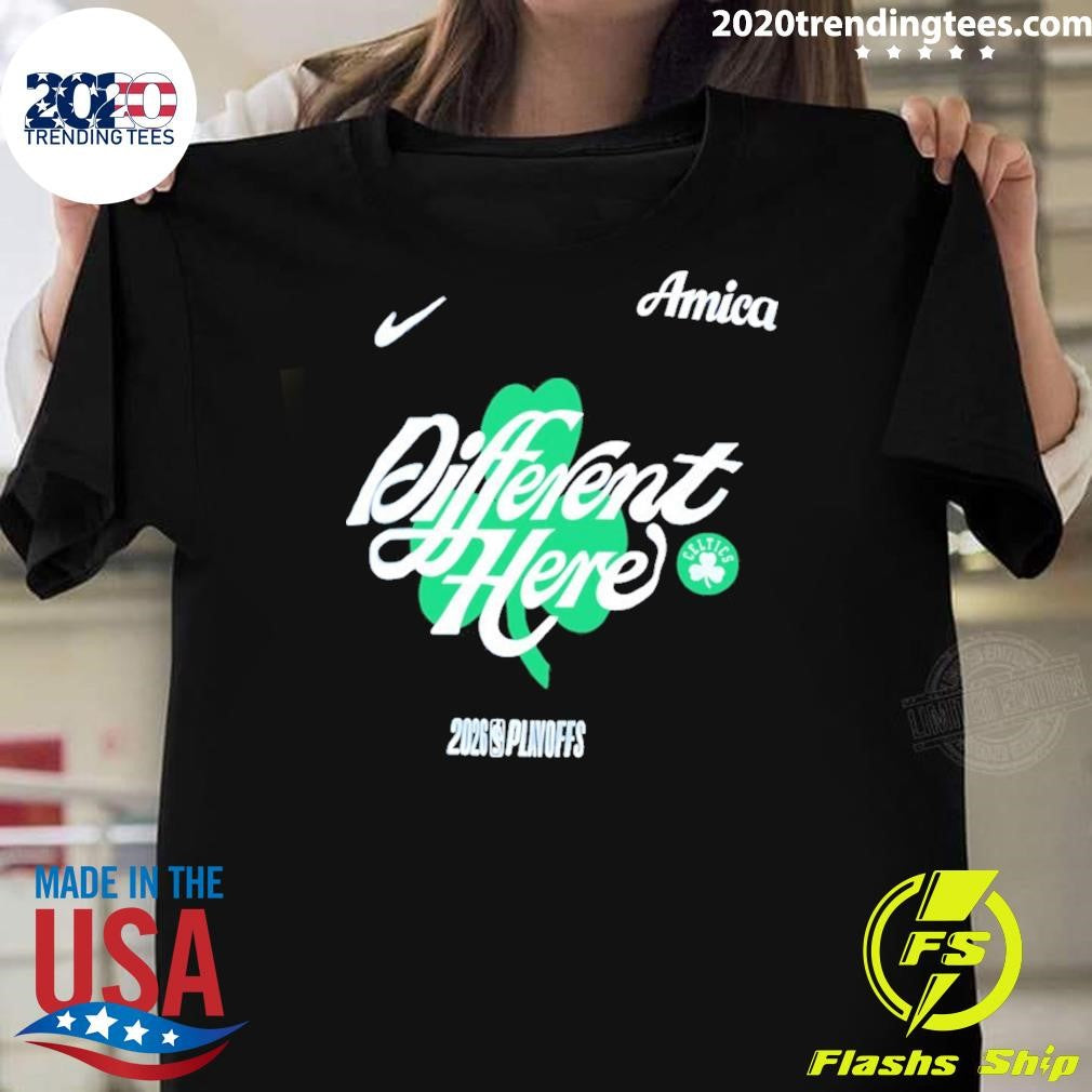 Boston Celtics Different Here 2026 Playoffs Nba Amica Shirt