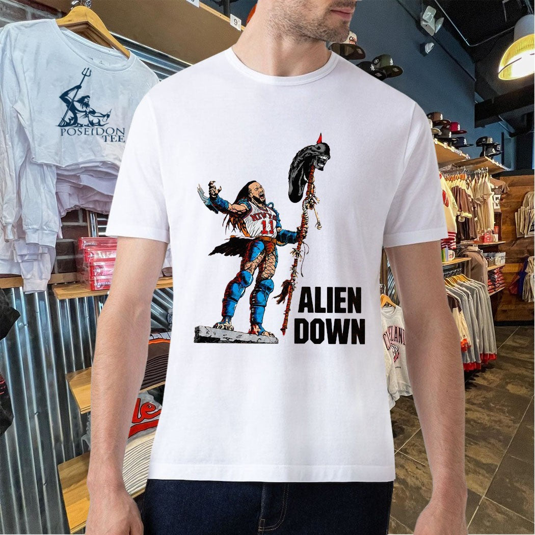 Jalen Brunson Spurs Wemby Alien Down T-shirt
