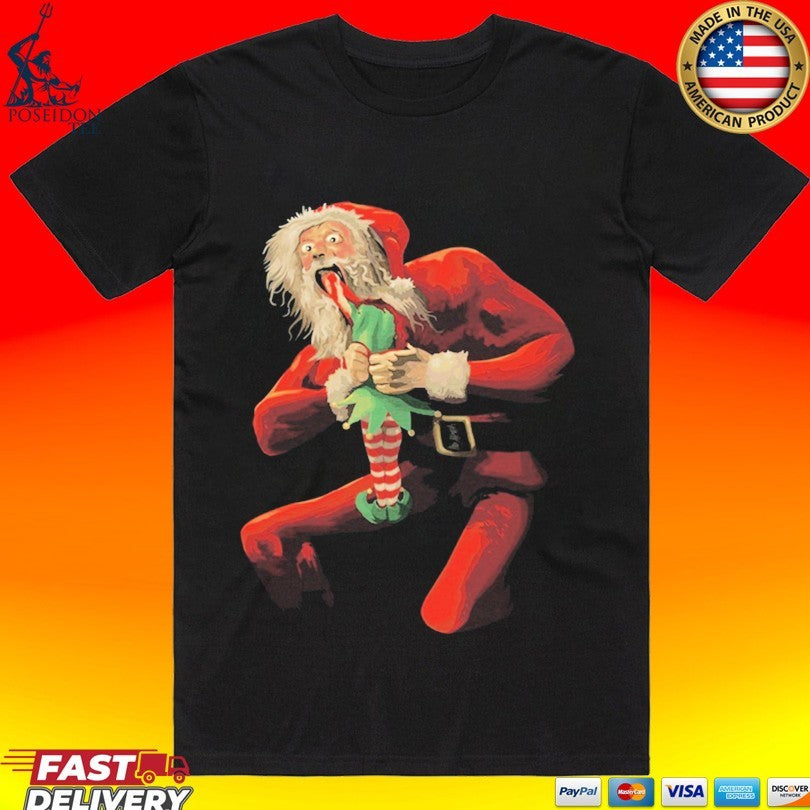 Jim’ll Paint It Santa Devouring An Elf T-shirt